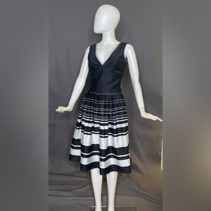 Black and white strip full skirt bottom